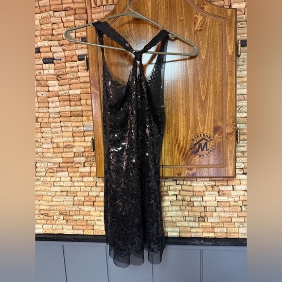 Vintage! Deb mesh sequin racer back mini dress/tunic tank no size - Picture 5 of 6